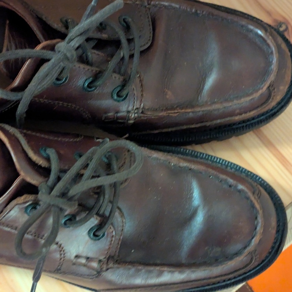 Johnston & Murphy Sz 9.5 Oxford Brown Leather Men Lace Up ‎ Medium - Picture 3 of 10